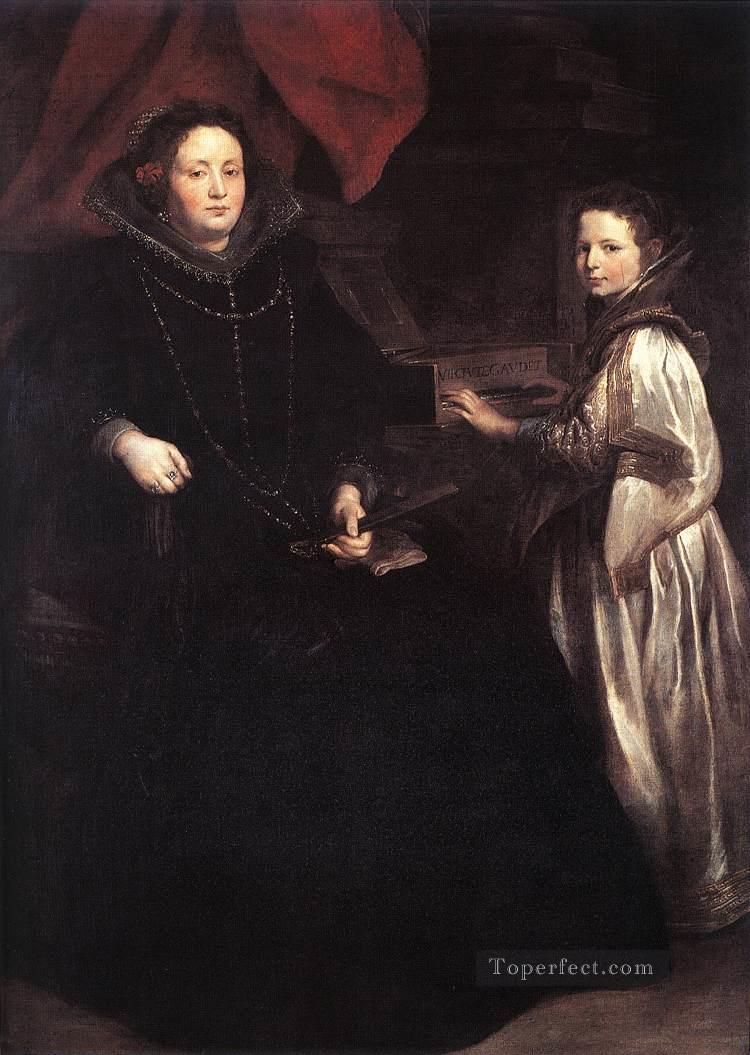 Retrato de Porzia Imperiale y su hija, el pintor de la corte barroca Anthony van Dyck Pintura al óleo